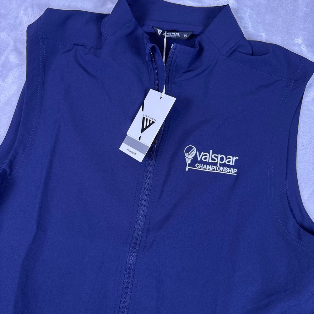 Levelwear Valspar Championship Golf Vest Mens Large Navy Blue Firstlite Full Zip